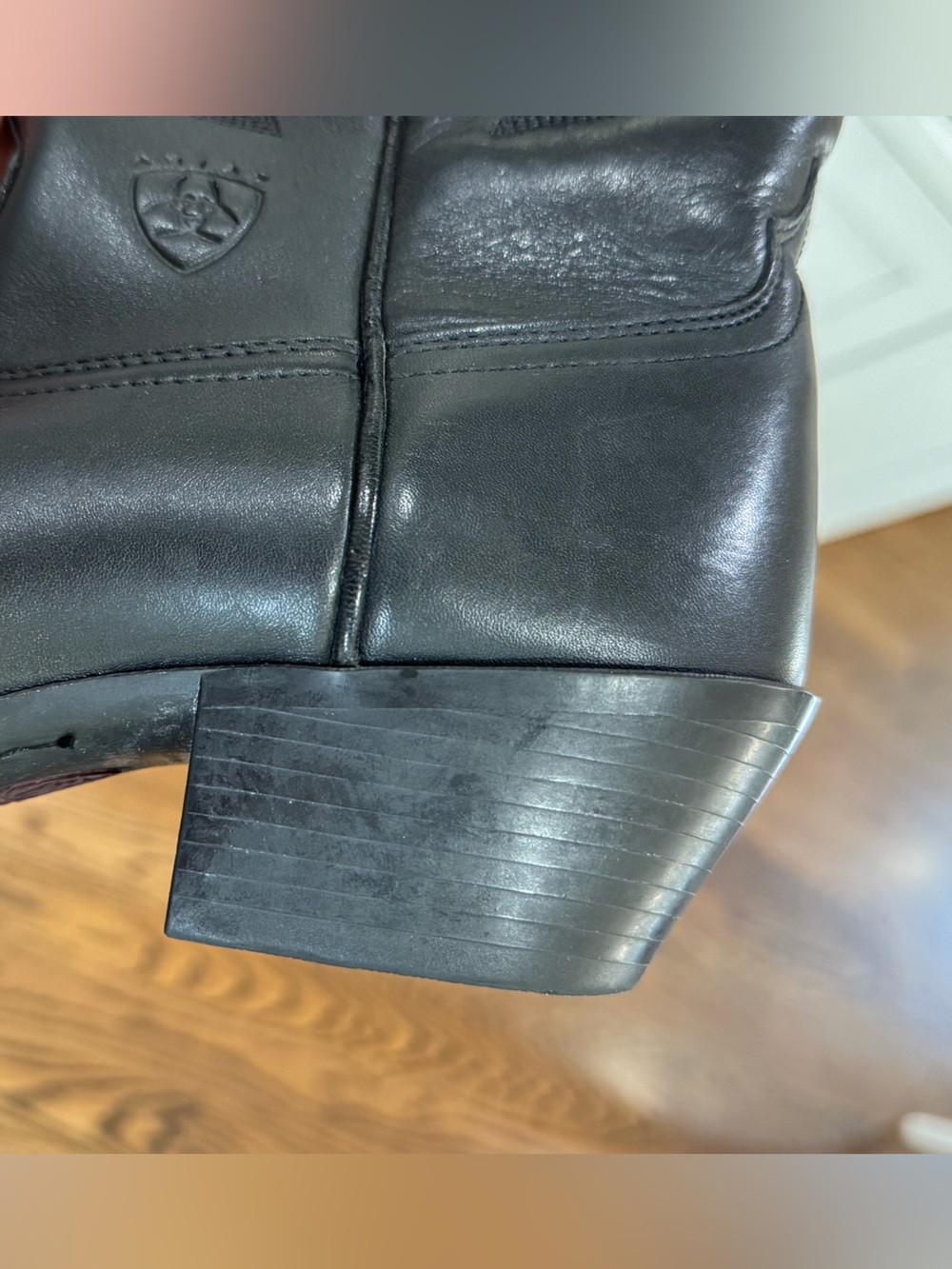 Ariat Heritage Western R Toe Black Leather Cowboy Boots Women's Style Size 7.5B - Picture 9 of 10